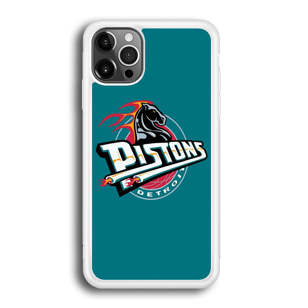 NBA Detroit Pistons Basketball 001 iPhone 12 Pro Max Case-Phone Case-Rubber White (2D Case)-Altracase