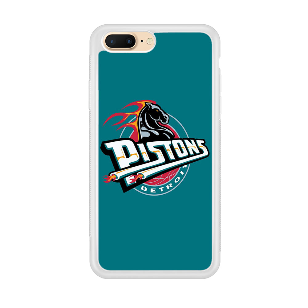 NBA Detroit Pistons Basketball 001 iPhone 8 Plus Case-Phone Case-Rubber White (2D Case)-Altracase