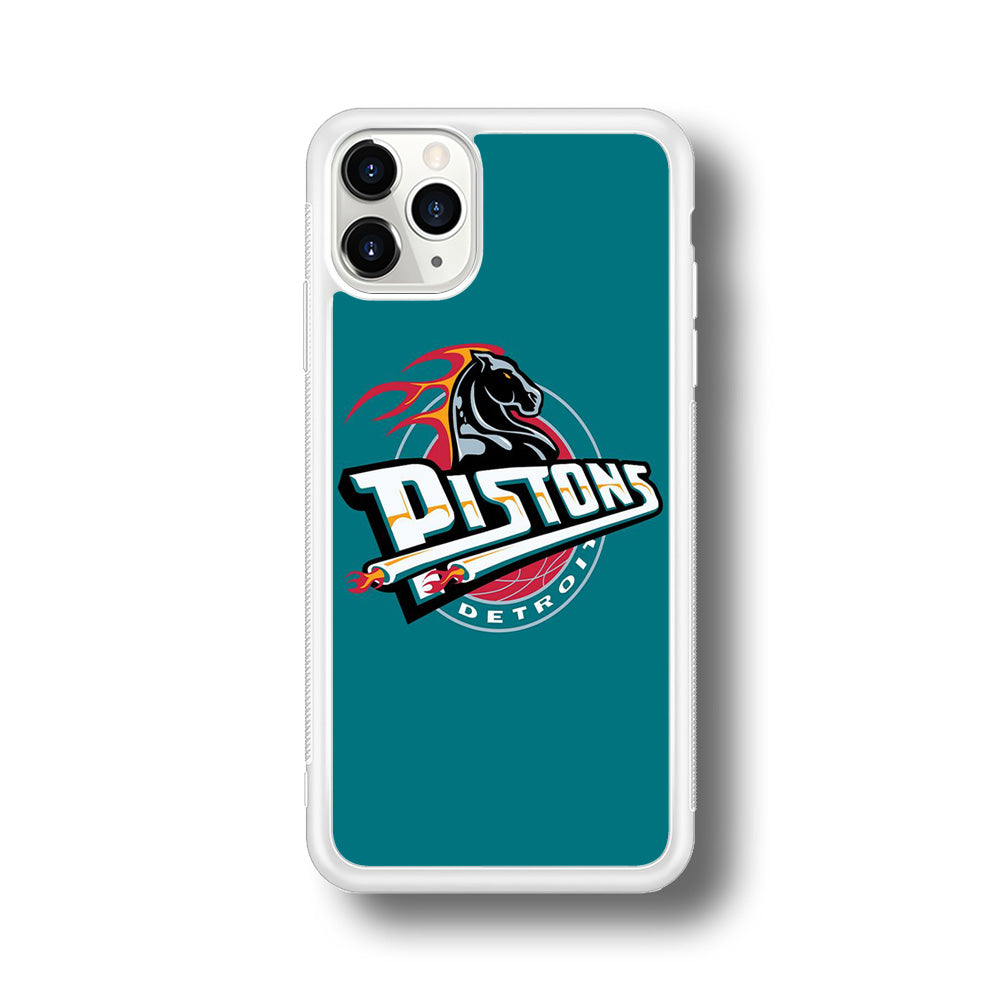 NBA Detroit Pistons Basketball 001 iPhone 11 Pro Max Case-Phone Case-Rubber White (2D Case)-Altracase