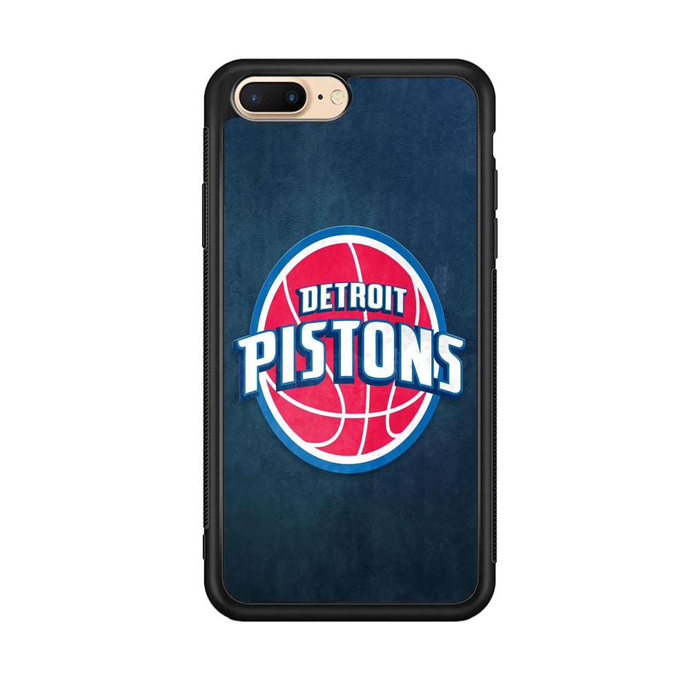 NBA Detroit Pistons Basketball 002 iPhone 8 Plus Case-Phone Case-Rubber Black (2D Case)-Altracase