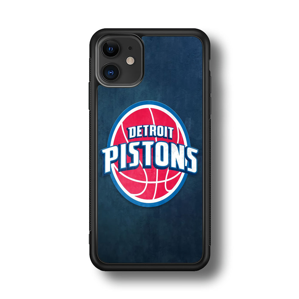 NBA Detroit Pistons Basketball 002 iPhone 11 Case-Phone Case-Rubber Black (2D Case)-Altracase