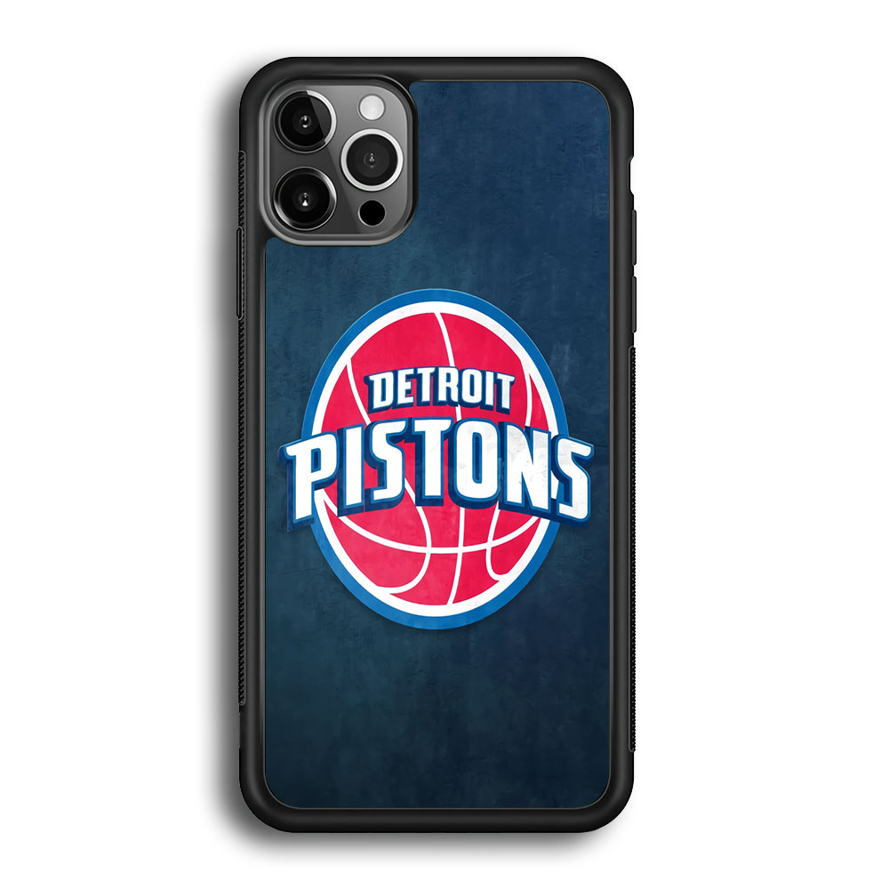 NBA Detroit Pistons Basketball 002 iPhone 12 Pro Max Case-Phone Case-Rubber Black (2D Case)-Altracase