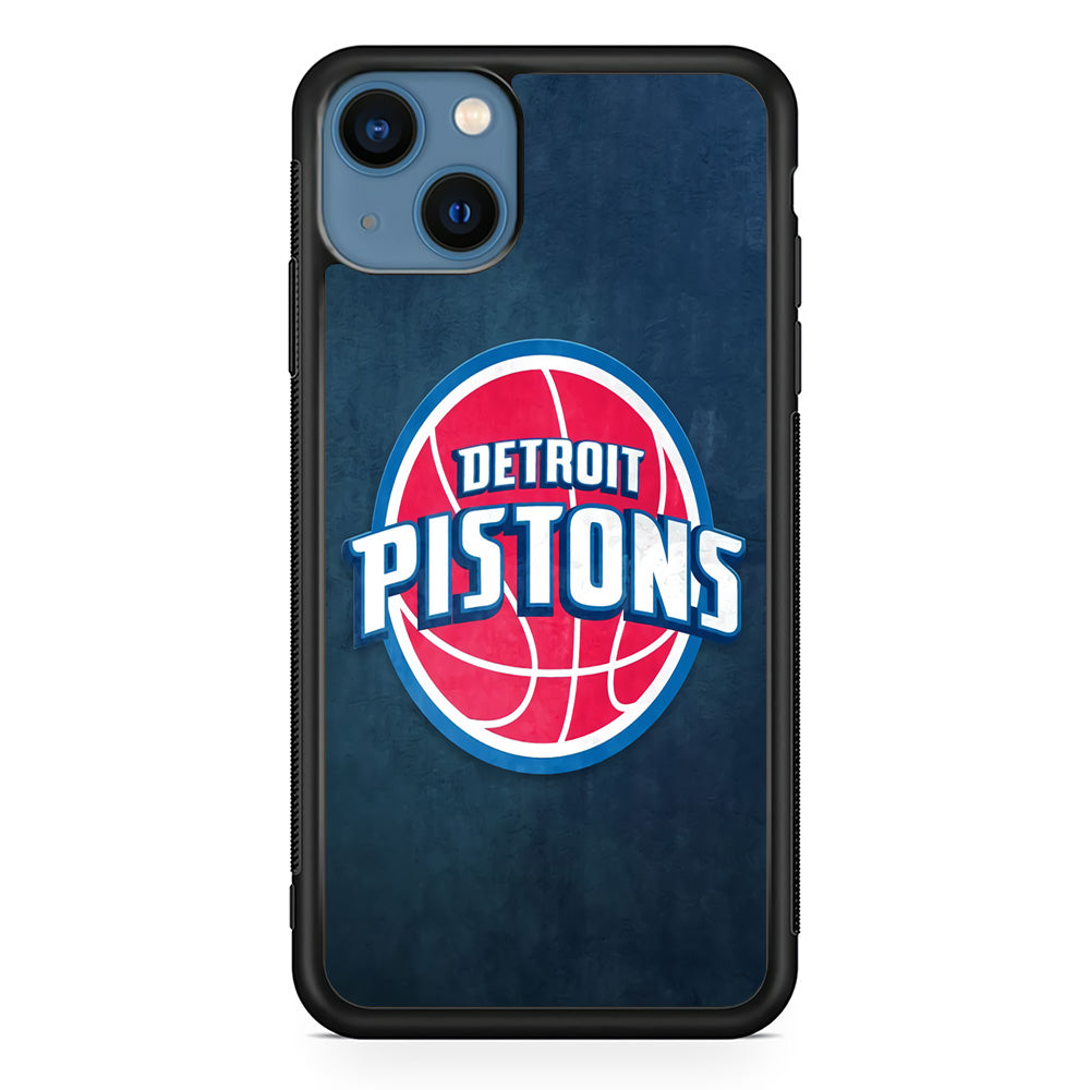 NBA Detroit Pistons Basketball 002 iPhone 13 Mini Case-Phone Case-Rubber Black (2D Case)-Altracase