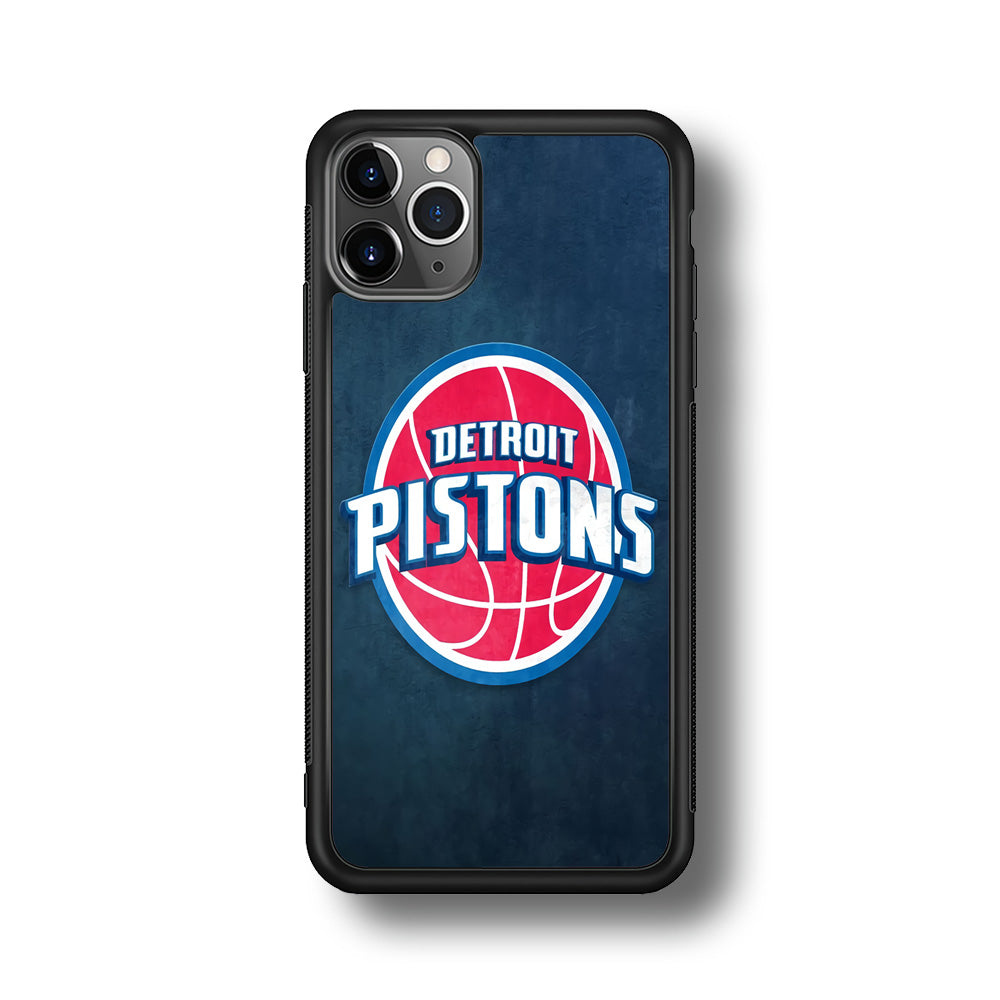 NBA Detroit Pistons Basketball 002 iPhone 11 Pro Max Case-Phone Case-Rubber Black (2D Case)-Altracase