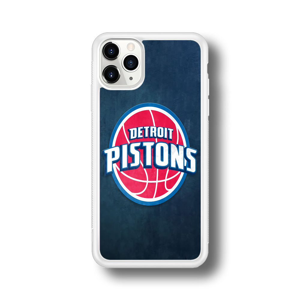 NBA Detroit Pistons Basketball 002 iPhone 11 Pro Max Case-Phone Case-Rubber White (2D Case)-Altracase