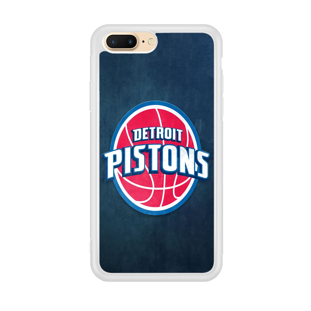 NBA Detroit Pistons Basketball 002 iPhone 8 Plus Case-Phone Case-Rubber White (2D Case)-Altracase