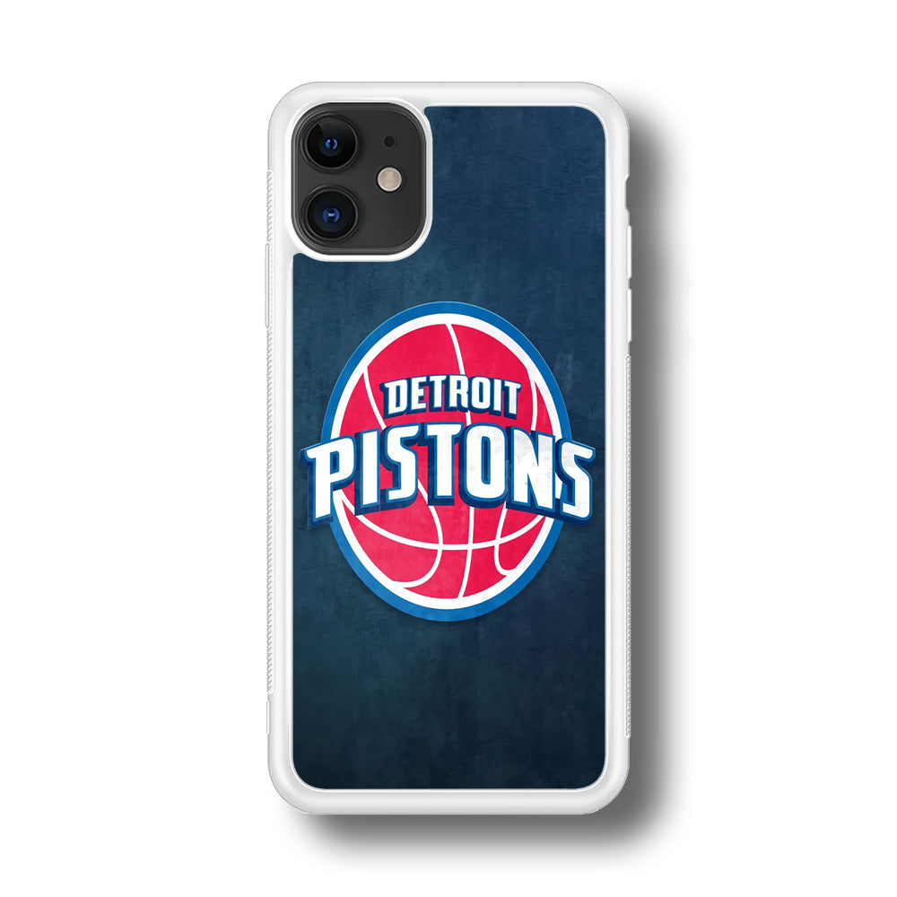 NBA Detroit Pistons Basketball 002 iPhone 11 Case-Phone Case-Rubber White (2D Case)-Altracase