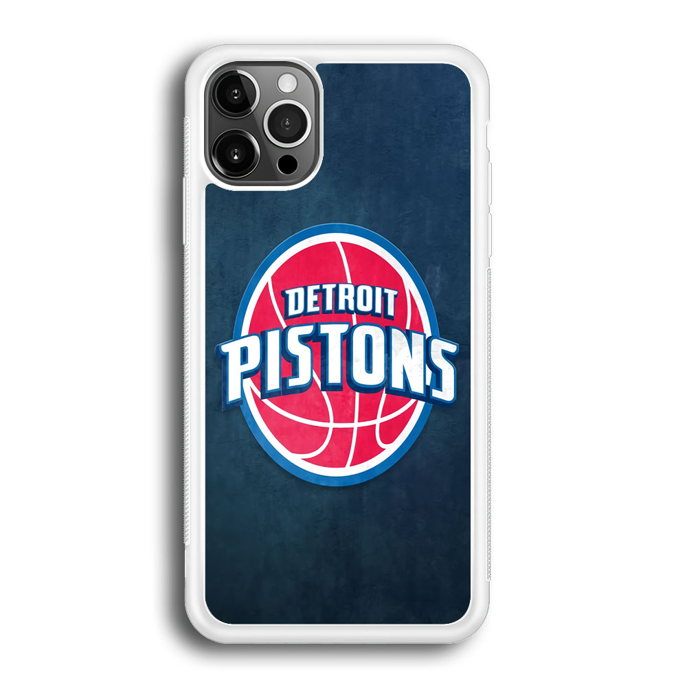 NBA Detroit Pistons Basketball 002 iPhone 12 Pro Max Case-Phone Case-Rubber White (2D Case)-Altracase