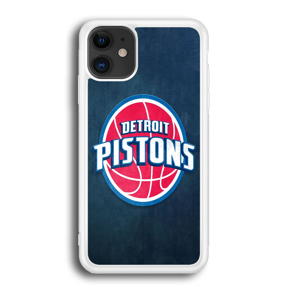 NBA Detroit Pistons Basketball 002 iPhone 12 Case-Phone Case-Rubber White (2D Case)-Altracase