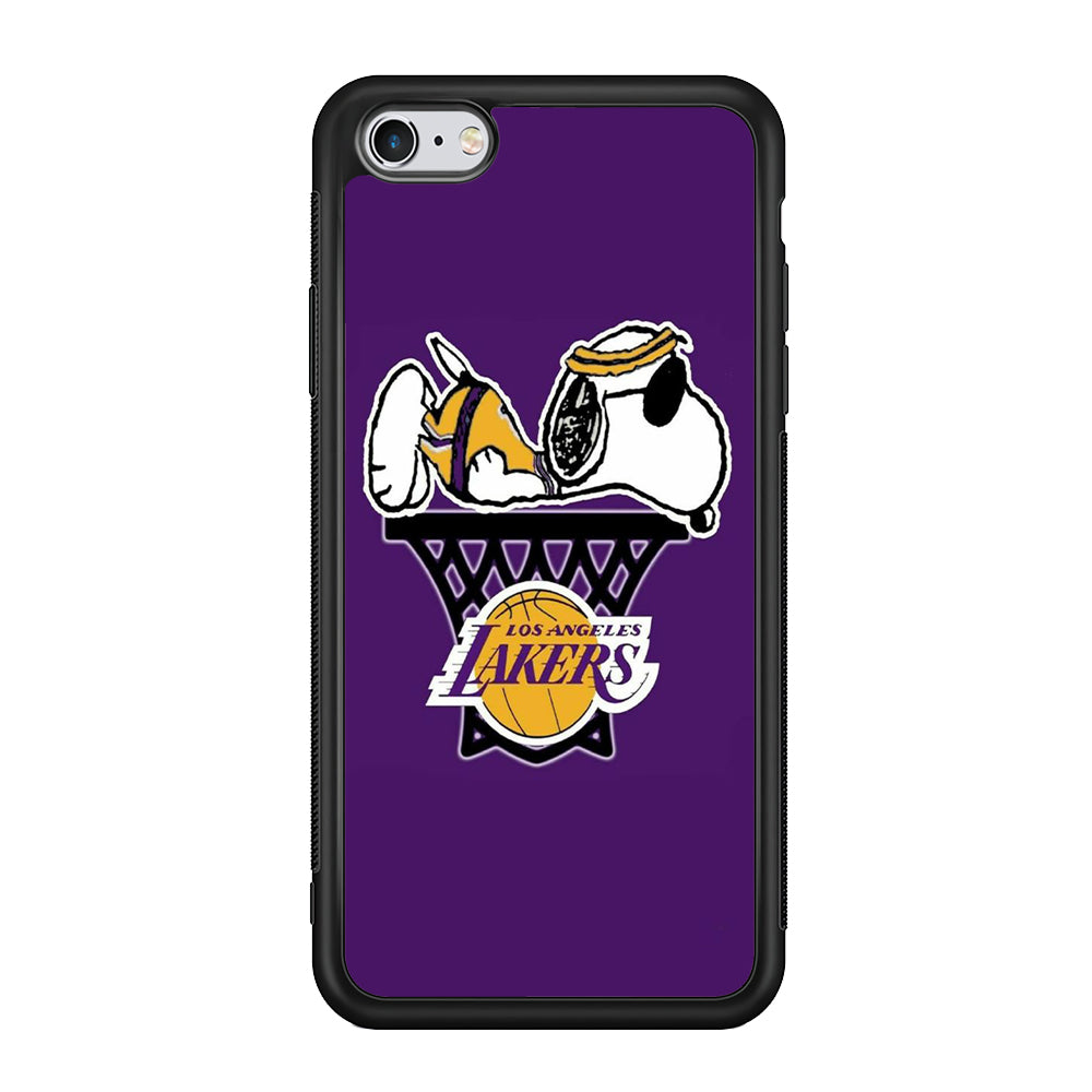 NBA Lakers Snoopy Basketball iPhone 6 Plus | 6s Plus Case-Phone Case-Rubber Black (2D Case)-Altracase