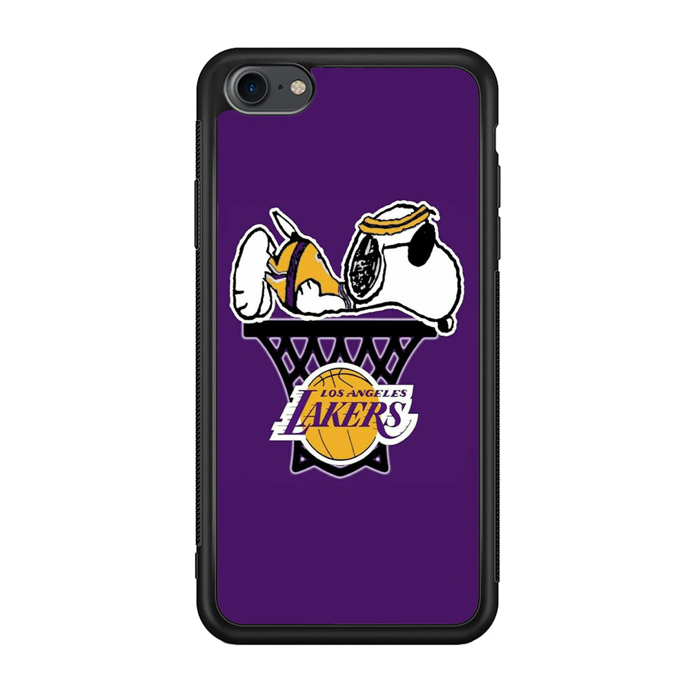 NBA Lakers Snoopy Basketball iPhone 7 Case-Phone Case-Rubber Black (2D Case)-Altracase