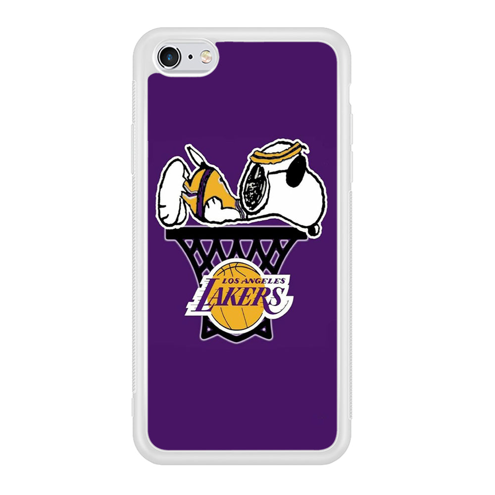 NBA Lakers Snoopy Basketball iPhone 6 | 6s Case-Phone Case-Rubber White (2D Case)-Altracase