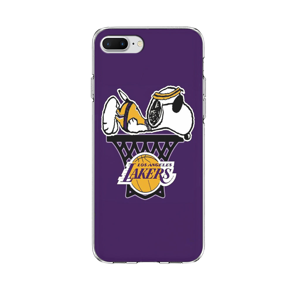 NBA Lakers Snoopy Basketball iPhone 8 Plus Case-Phone Case-Clear Soft Case-Altracase