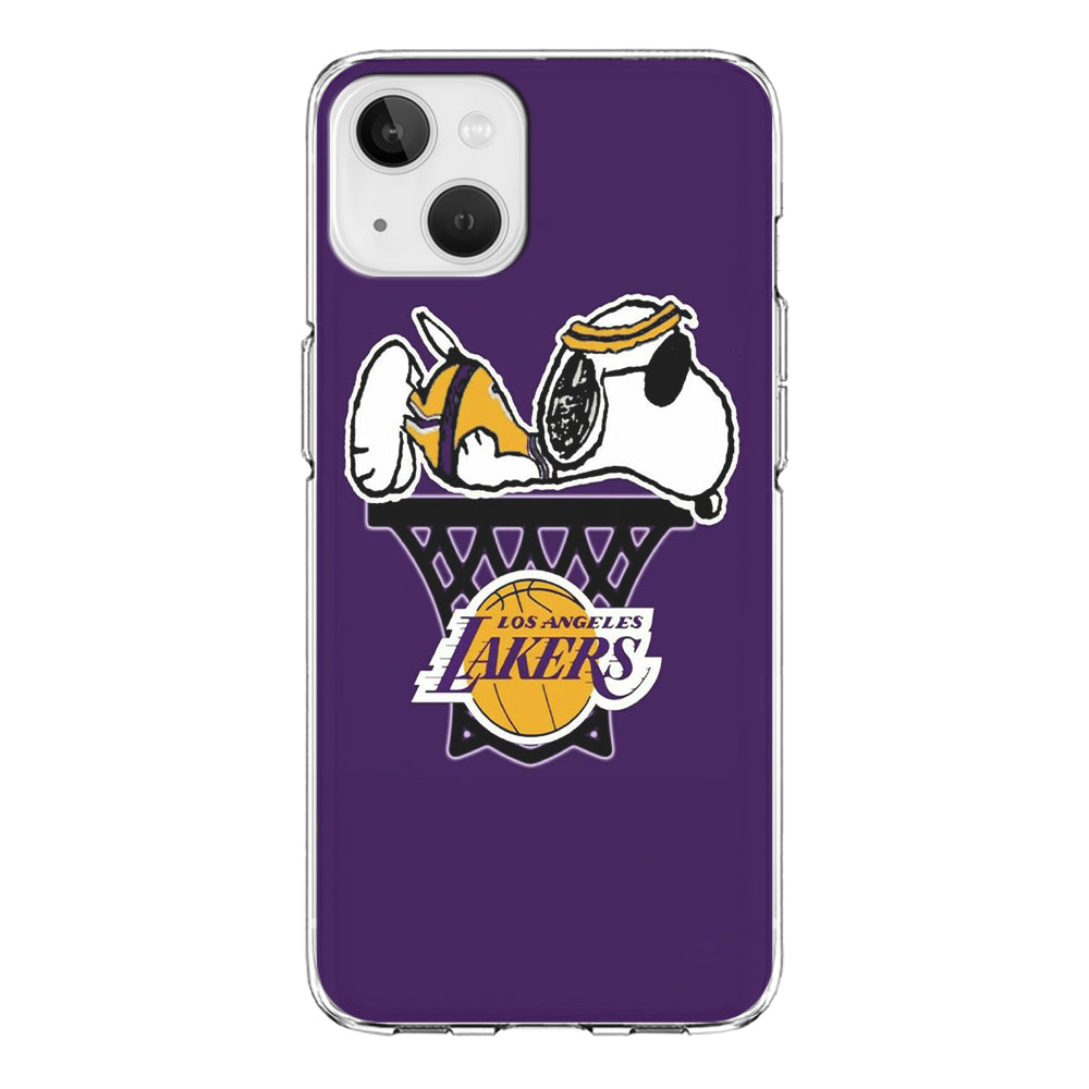 NBA Lakers Snoopy Basketball iPhone 13 Mini Case-Phone Case-Clear Soft Case-Altracase