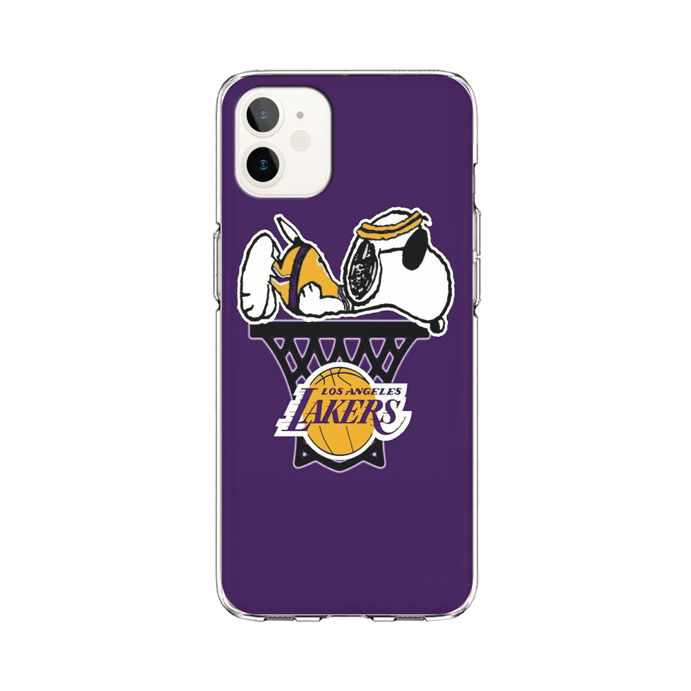 NBA Lakers Snoopy Basketball iPhone 12 Case-Phone Case-Clear Soft Case-Altracase