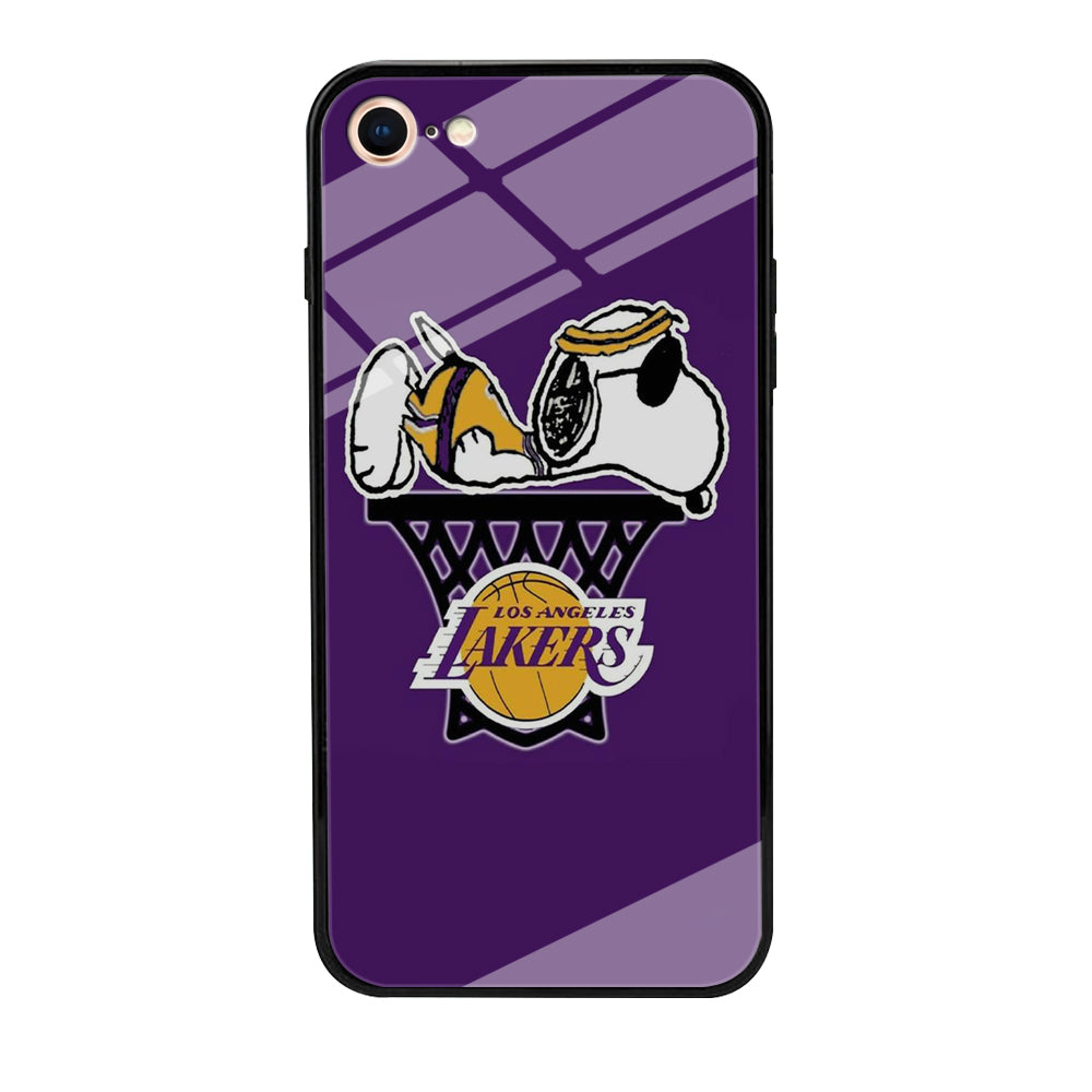 NBA Lakers Snoopy Basketball iPhone 7 Case-Phone Case-Tempered Glass Case-Altracase
