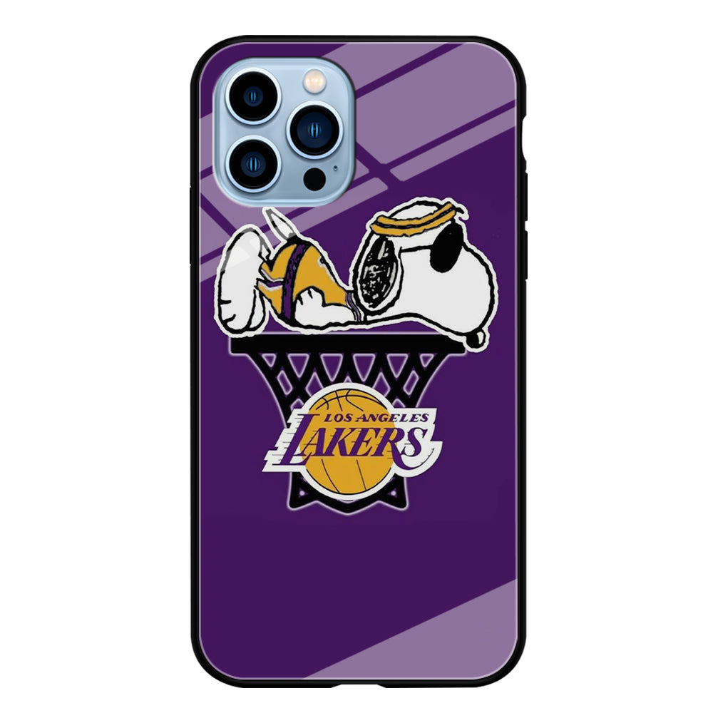NBA Lakers Snoopy Basketball iPhone 13 Pro Case-Phone Case-Tempered Glass Case-Altracase