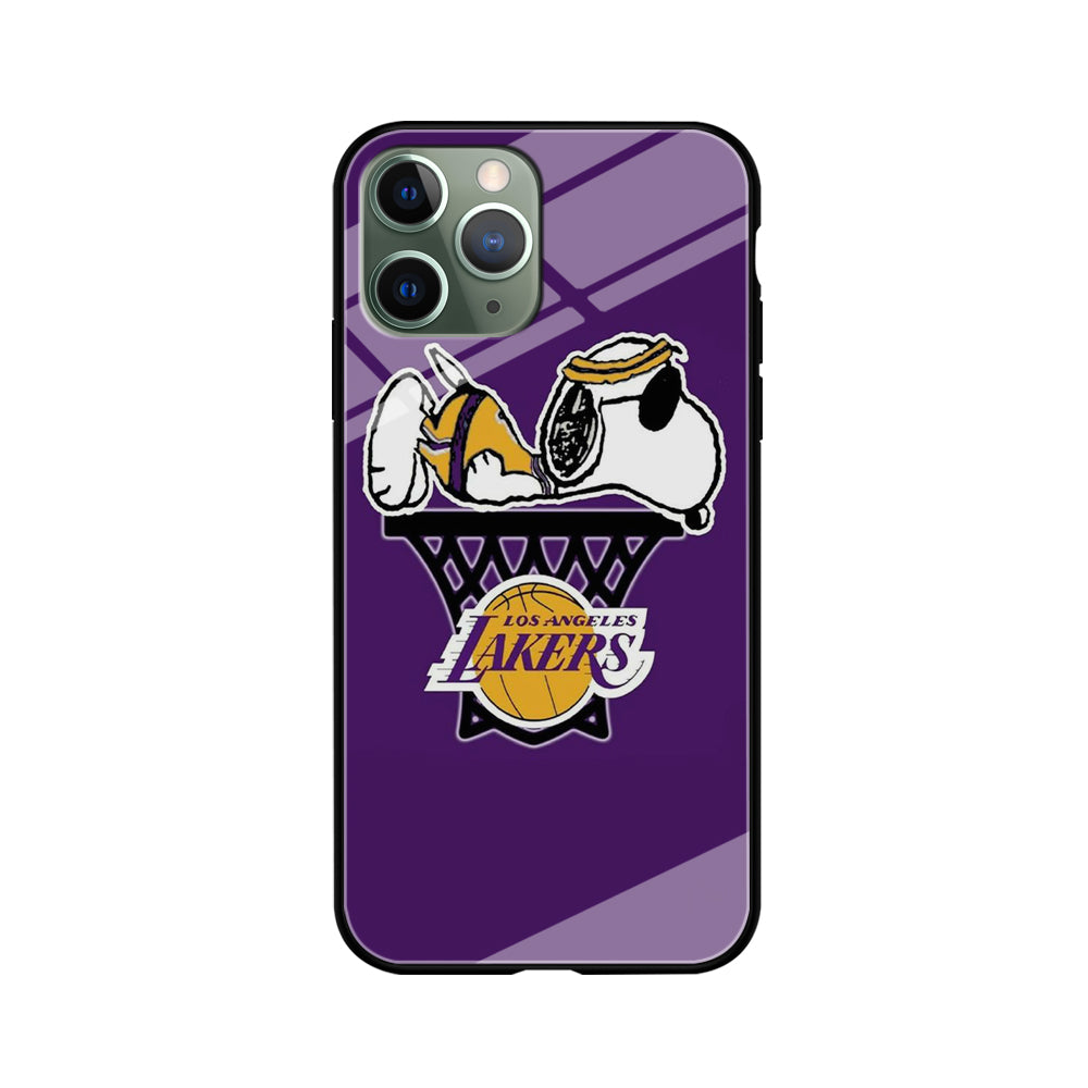 NBA Lakers Snoopy Basketball iPhone 11 Pro Max Case-Phone Case-Tempered Glass Case-Altracase