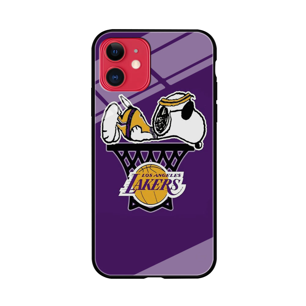 NBA Lakers Snoopy Basketball iPhone 11 Case-Phone Case-Tempered Glass Case-Altracase