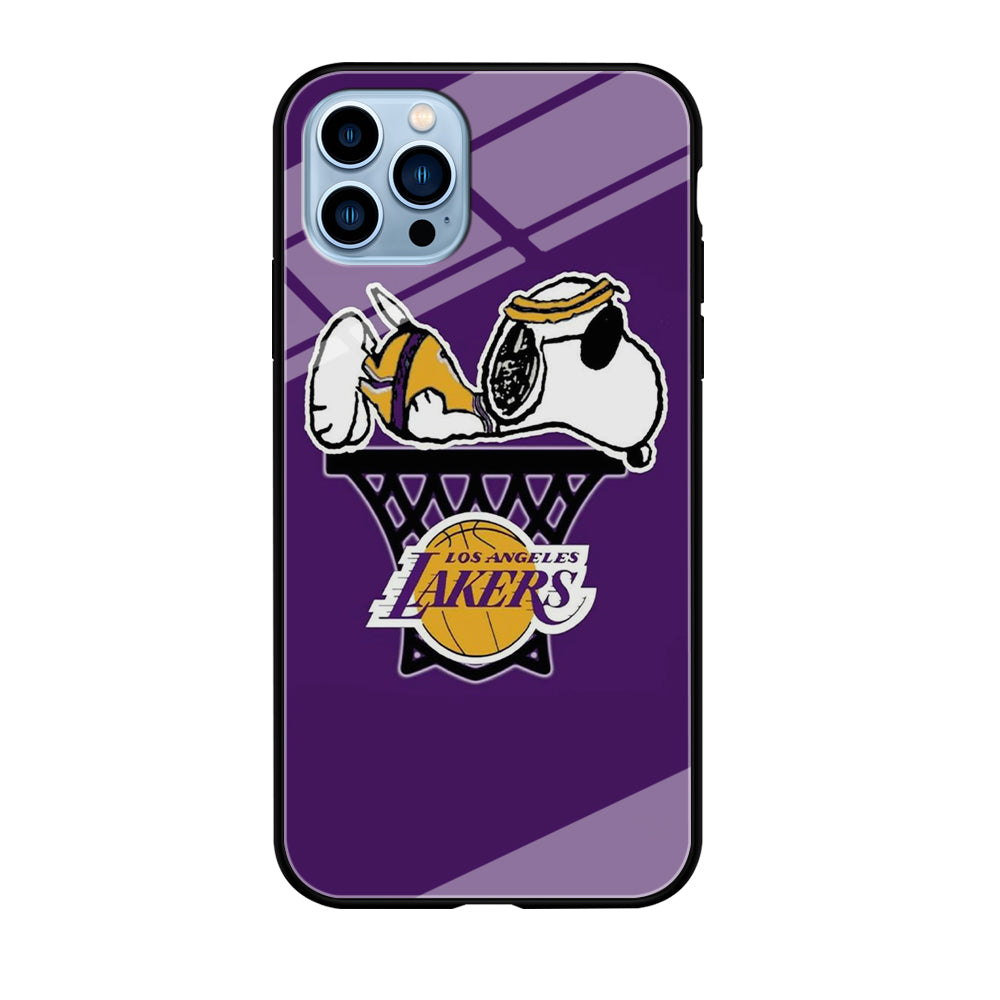 NBA Lakers Snoopy Basketball iPhone 12 Pro Max Case-Phone Case-Tempered Glass Case-Altracase