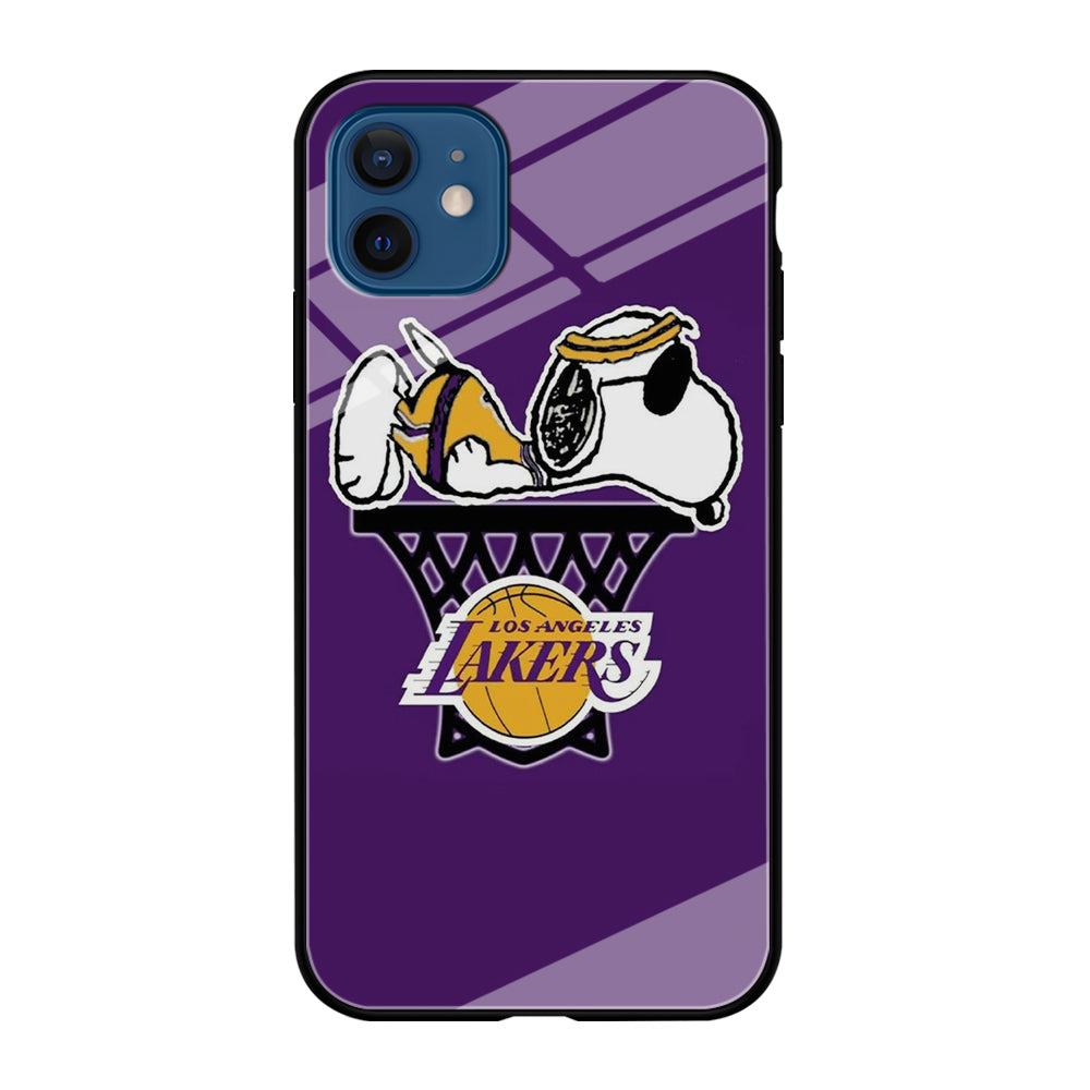 NBA Lakers Snoopy Basketball iPhone 12 Case-Phone Case-Tempered Glass Case-Altracase