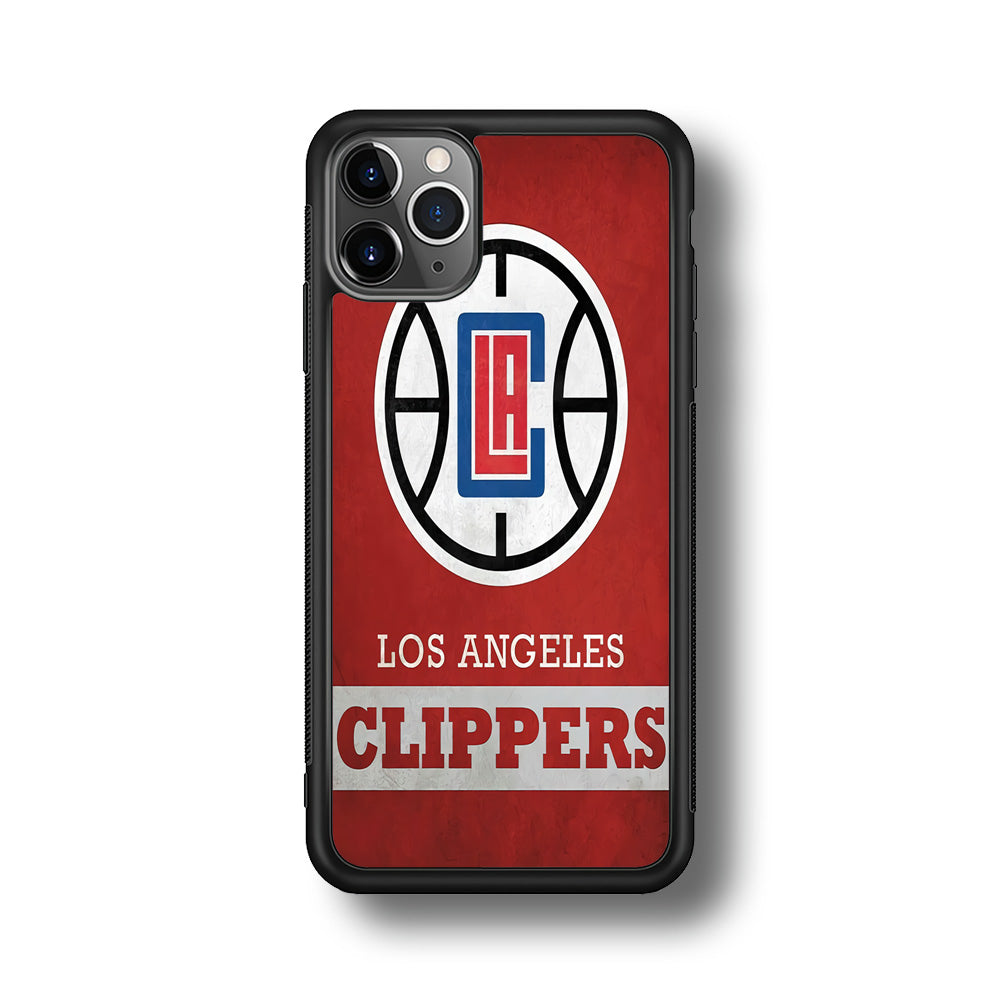 NBA Los Angeles Clippers Basketball 001 iPhone 11 Pro Max Case-Phone Case-Rubber Black (2D Case)-Altracase