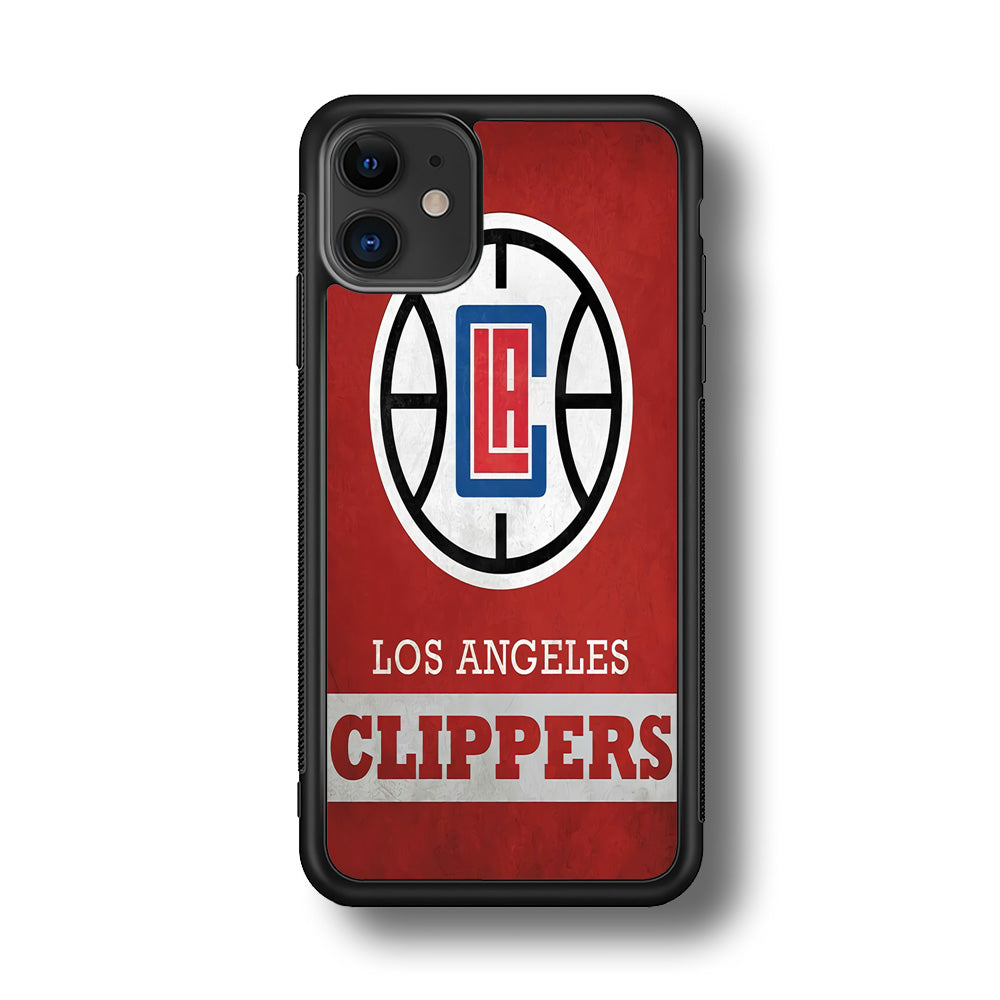 NBA Los Angeles Clippers Basketball 001 iPhone 11 Case-Phone Case-Rubber Black (2D Case)-Altracase