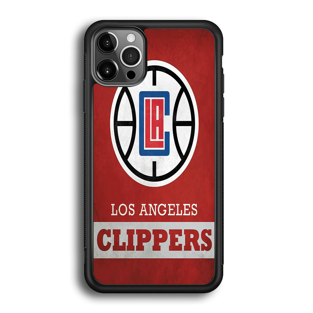 NBA Los Angeles Clippers Basketball 001 iPhone 12 Pro Max Case-Phone Case-Rubber Black (2D Case)-Altracase