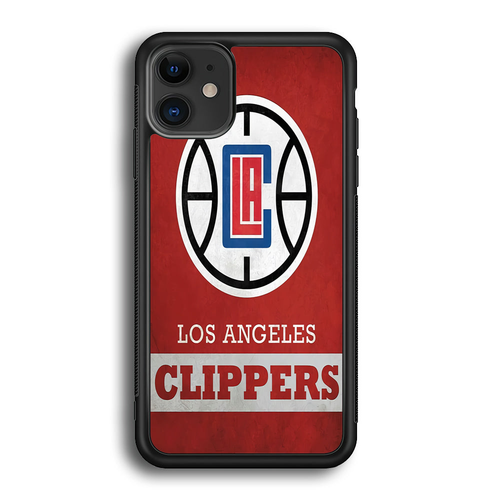 NBA Los Angeles Clippers Basketball 001 iPhone 12 Case-Phone Case-Rubber Black (2D Case)-Altracase