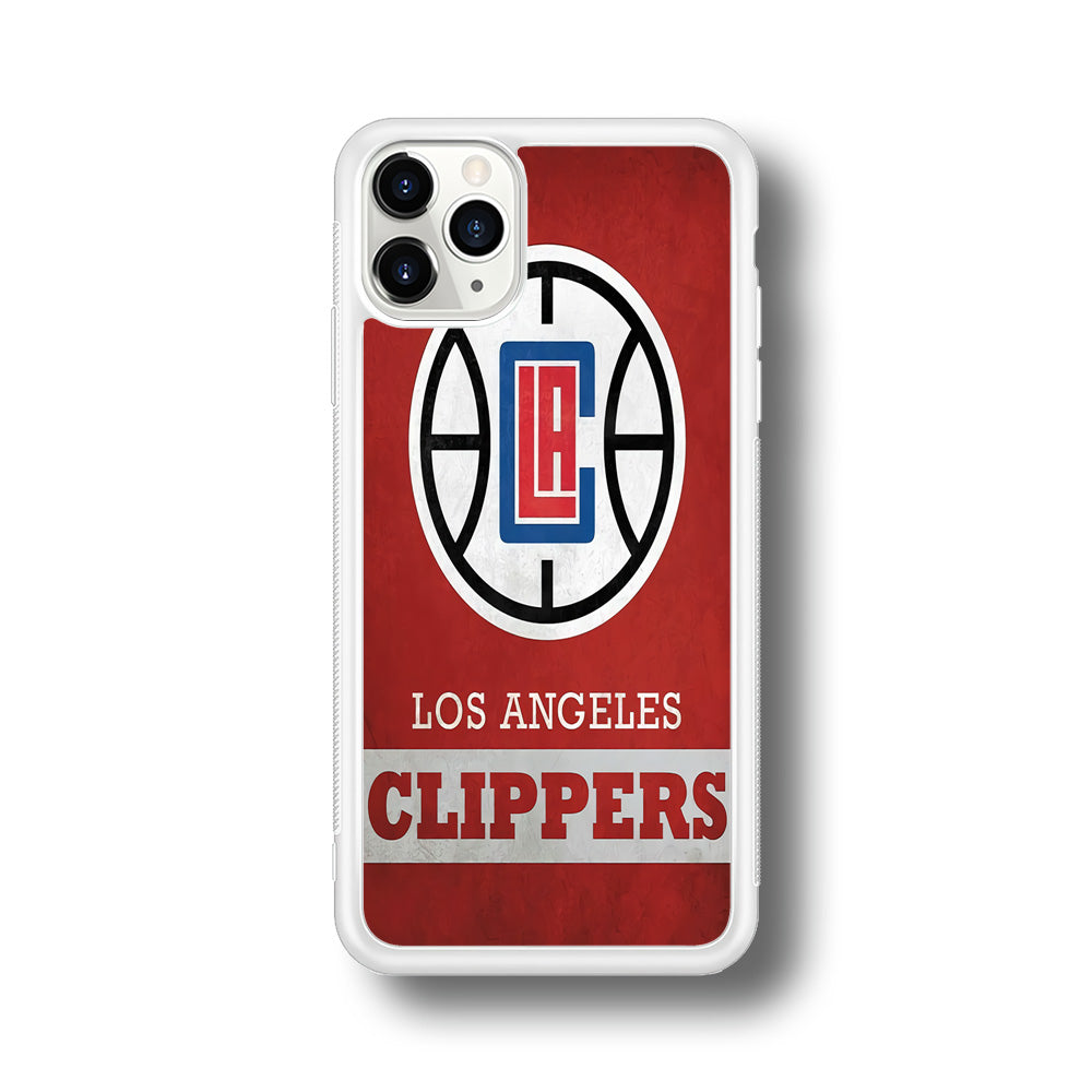 NBA Los Angeles Clippers Basketball 001 iPhone 11 Pro Max Case-Phone Case-Rubber White (2D Case)-Altracase