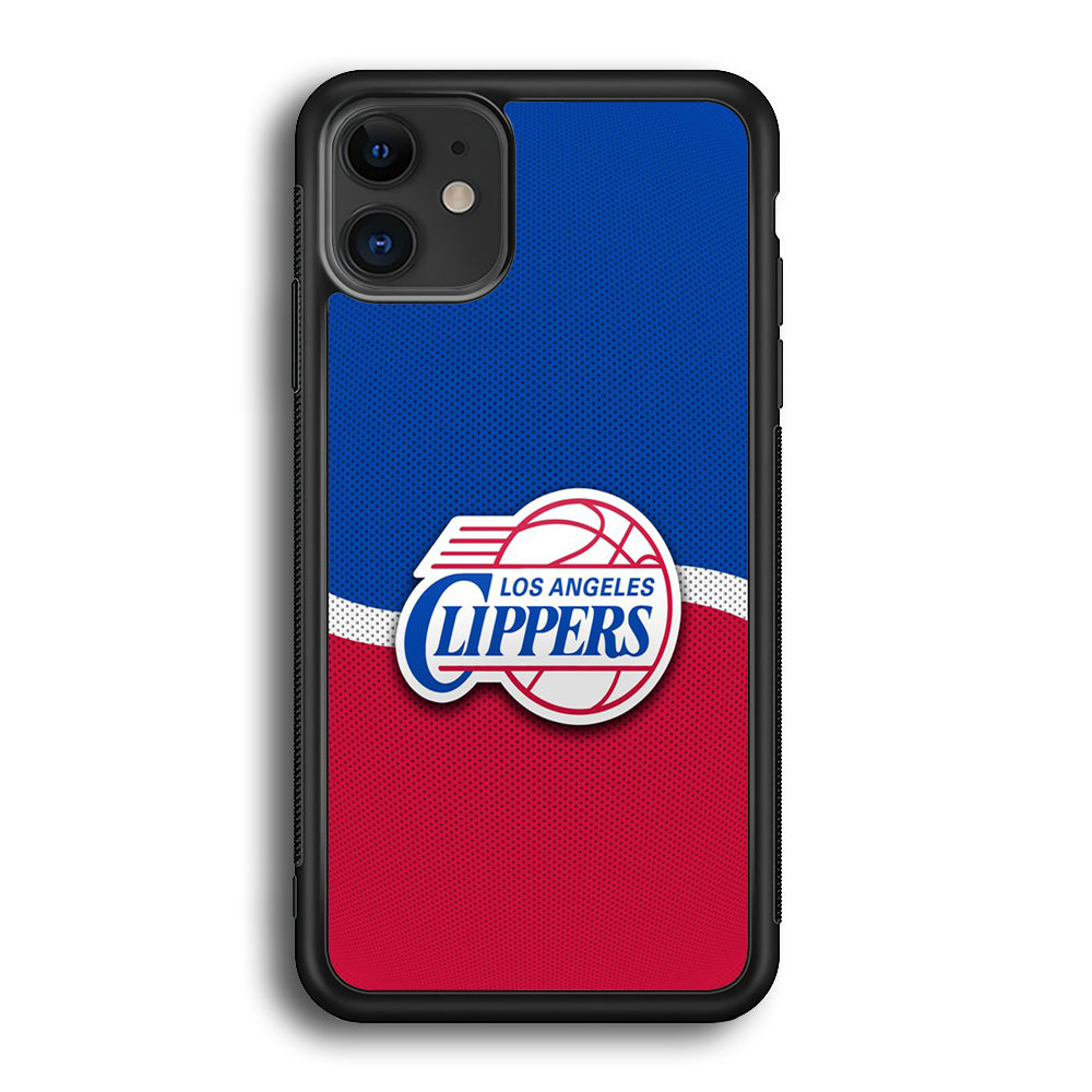 NBA Los Angeles Clippers Basketball 002 iPhone 12 Case-Phone Case-Rubber Black (2D Case)-Altracase