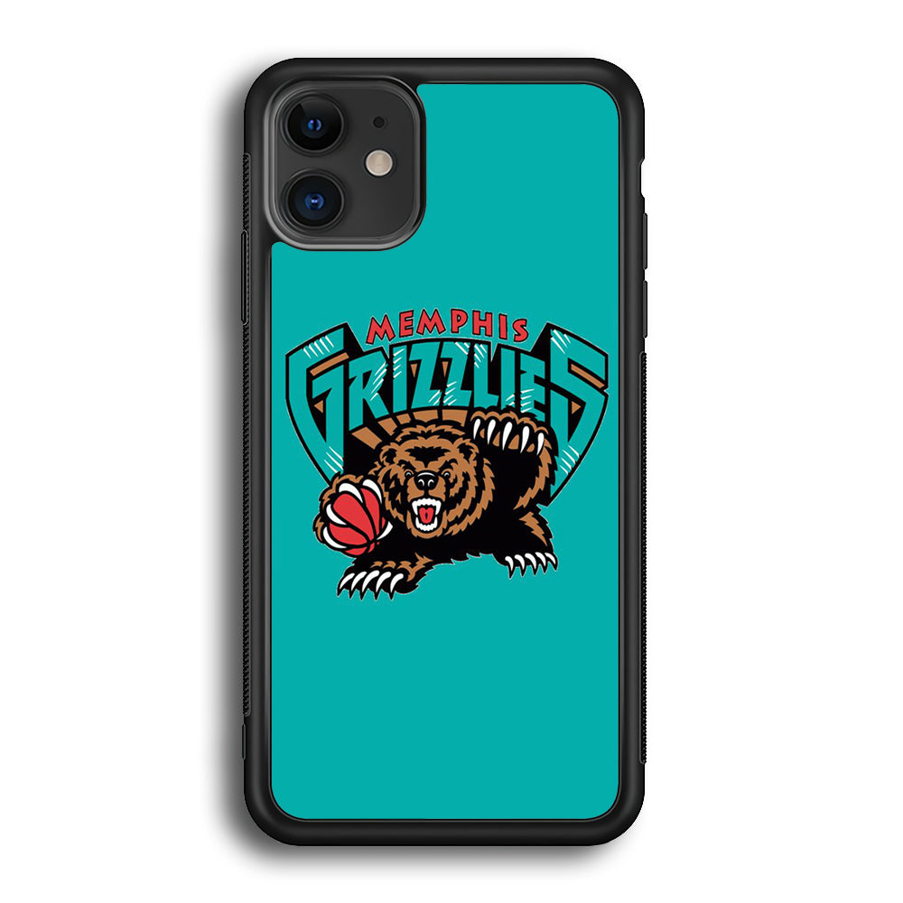 NBA Memphis Grizzlies Basketball 002 iPhone 12 Case-Phone Case-Rubber Black (2D Case)-Altracase