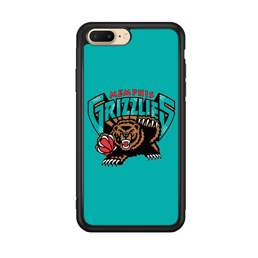NBA Memphis Grizzlies Basketball 002 iPhone 8 Plus Case-Phone Case-Rubber Black (2D Case)-Altracase