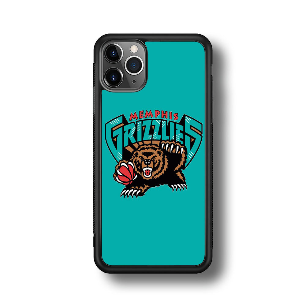 NBA Memphis Grizzlies Basketball 002 iPhone 11 Pro Max Case-Phone Case-Rubber Black (2D Case)-Altracase