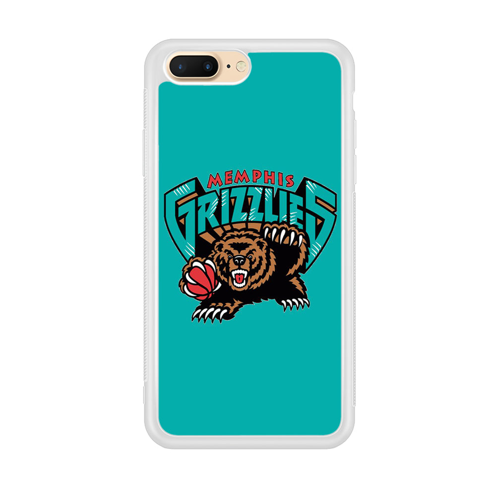 NBA Memphis Grizzlies Basketball 002 iPhone 8 Plus Case-Phone Case-Rubber White (2D Case)-Altracase