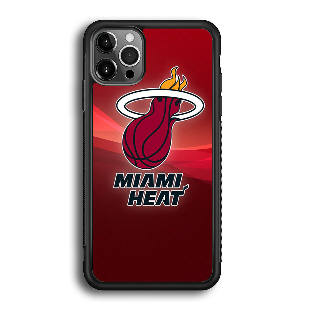 NBA Miami Heat Basketball 001 iPhone 12 Pro Max Case-Phone Case-Rubber Black (2D Case)-Altracase
