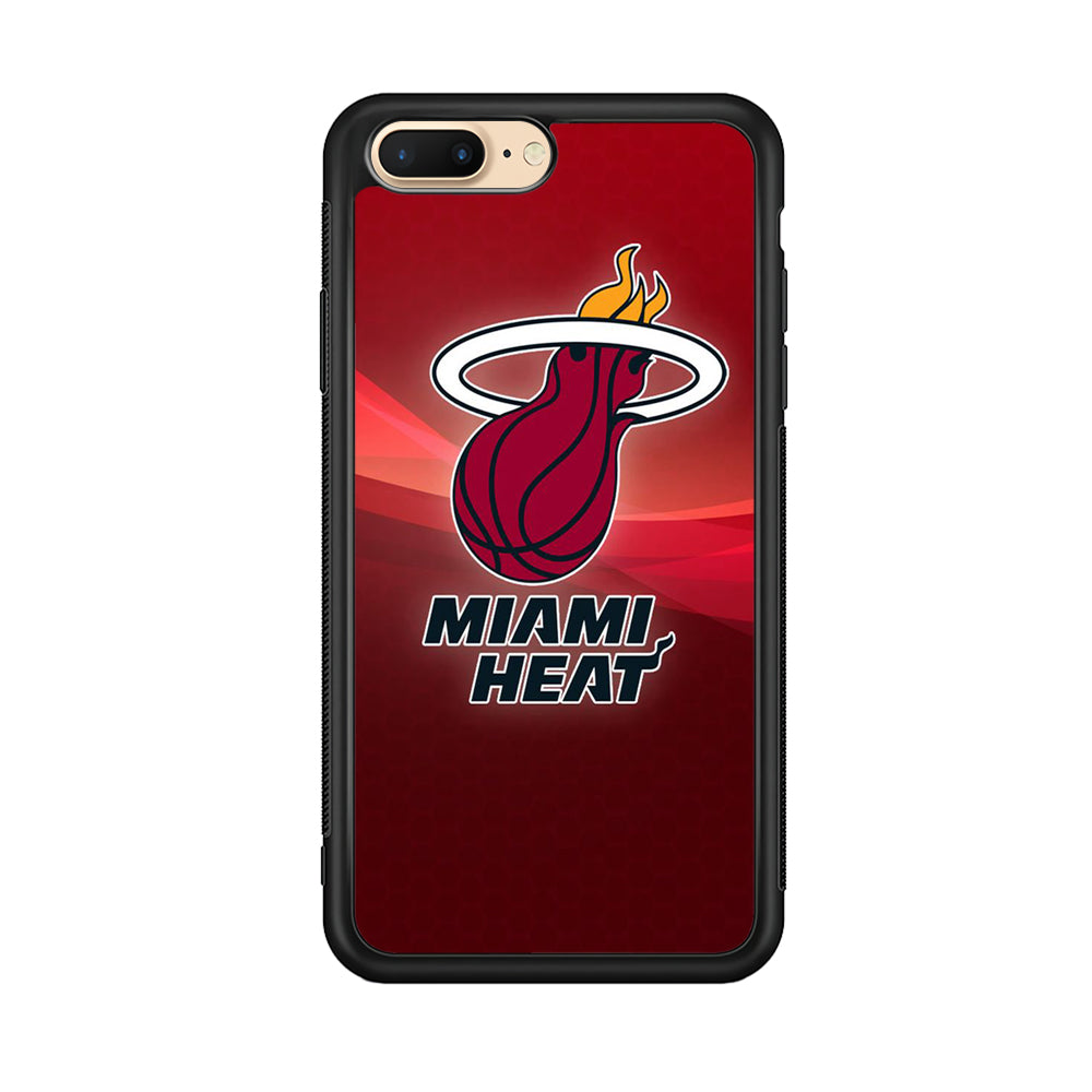 NBA Miami Heat Basketball 001 iPhone 8 Plus Case-Phone Case-Rubber Black (2D Case)-Altracase