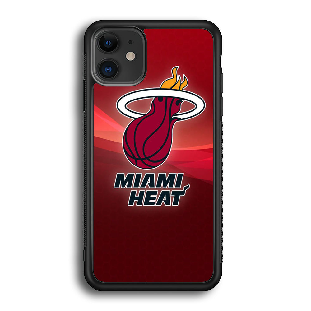 NBA Miami Heat Basketball 001 iPhone 12 Mini Case-Phone Case-Rubber Black (2D Case)-Altracase
