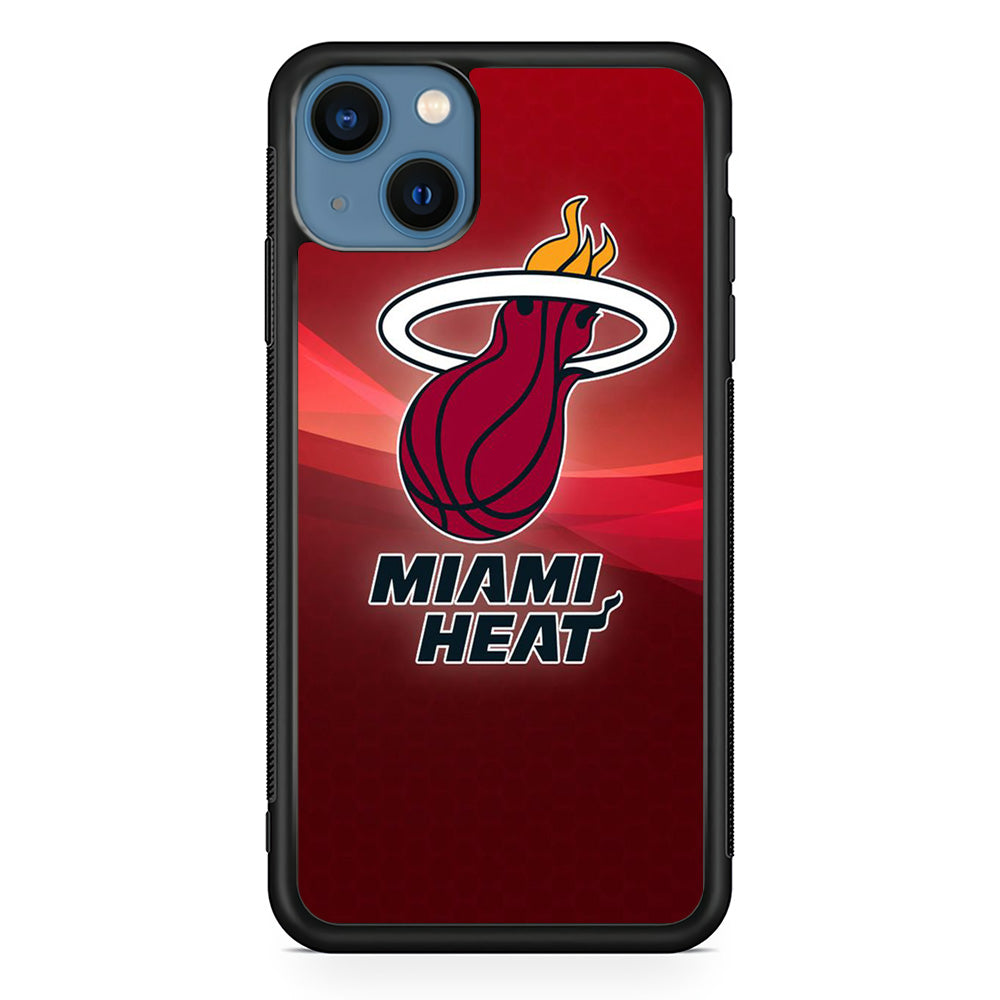 NBA Miami Heat Basketball 001 iPhone 13 Mini Case-Phone Case-Rubber Black (2D Case)-Altracase