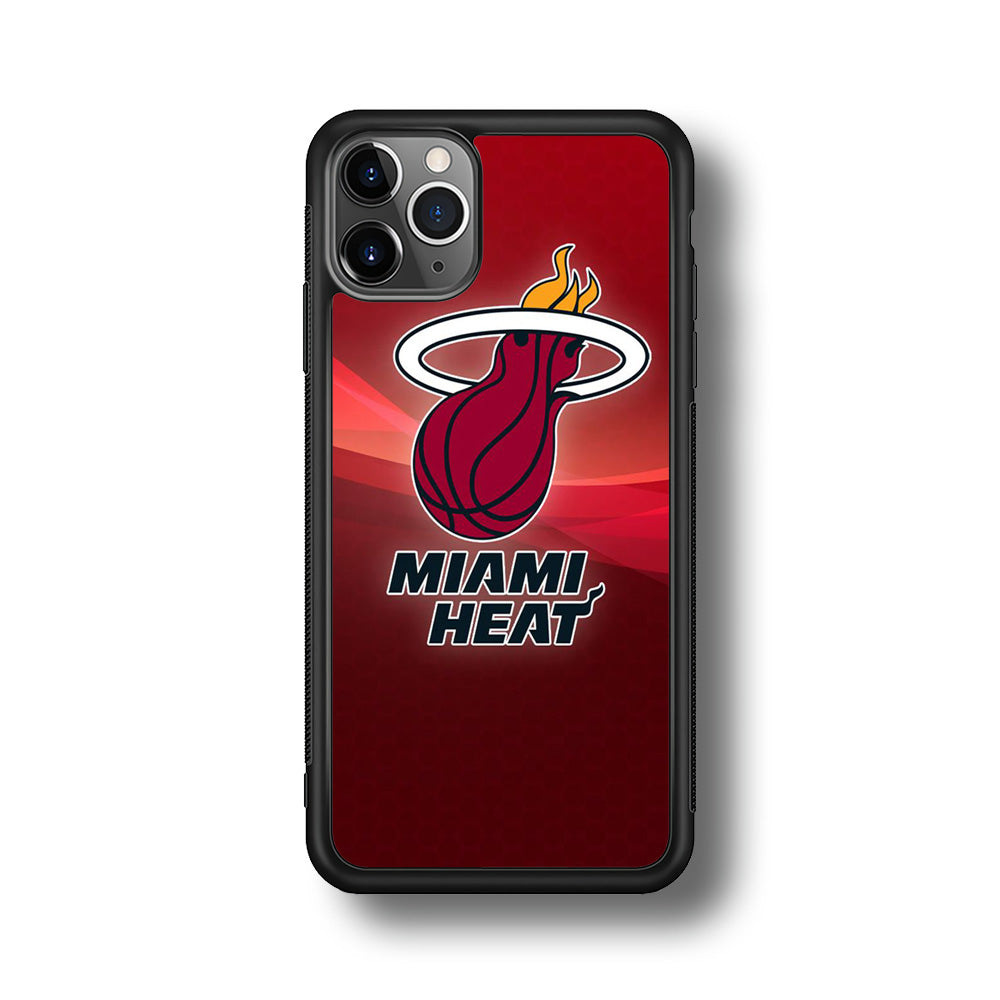 NBA Miami Heat Basketball 001 iPhone 11 Pro Max Case-Phone Case-Rubber Black (2D Case)-Altracase