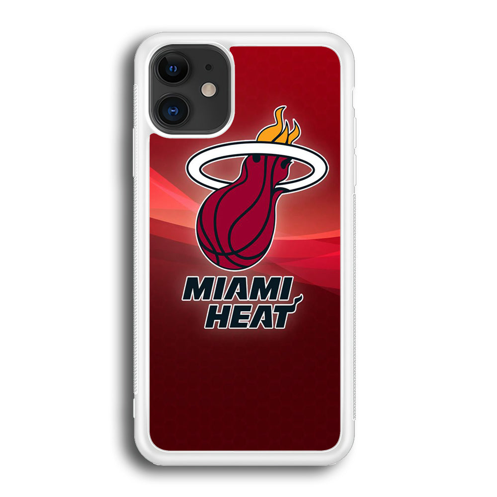 NBA Miami Heat Basketball 001 iPhone 12 Mini Case-Phone Case-Rubber White (2D Case)-Altracase