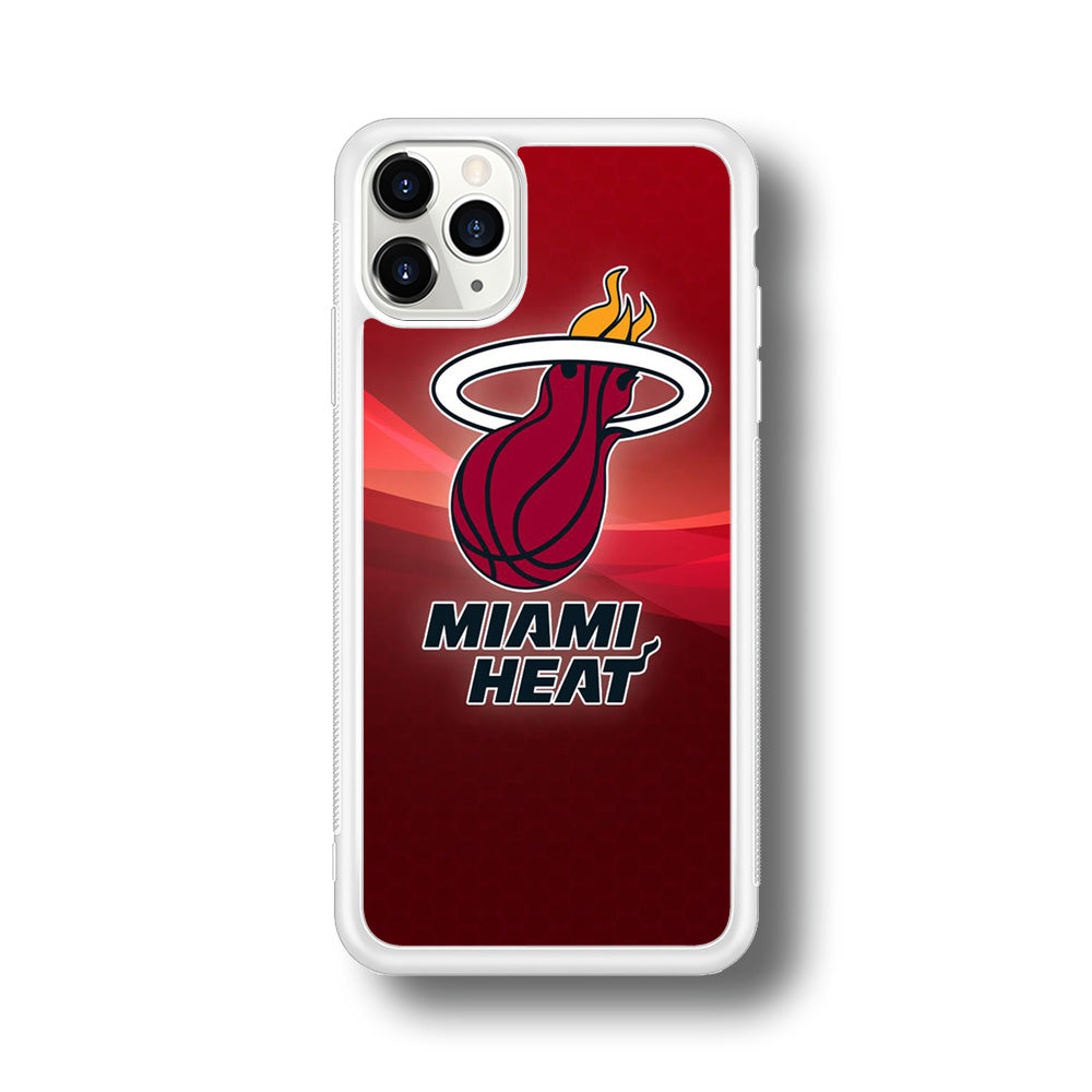 NBA Miami Heat Basketball 001 iPhone 11 Pro Max Case-Phone Case-Rubber White (2D Case)-Altracase