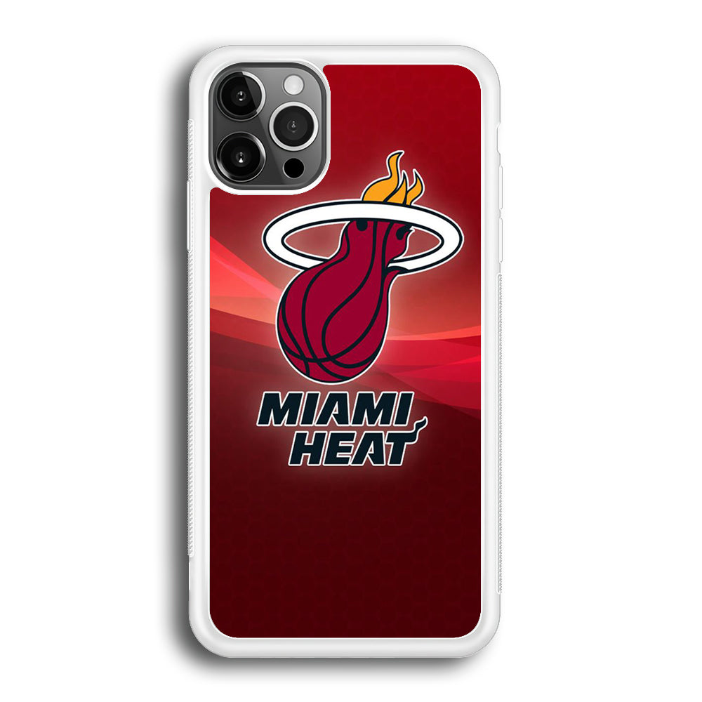 NBA Miami Heat Basketball 001 iPhone 12 Pro Max Case-Phone Case-Rubber White (2D Case)-Altracase