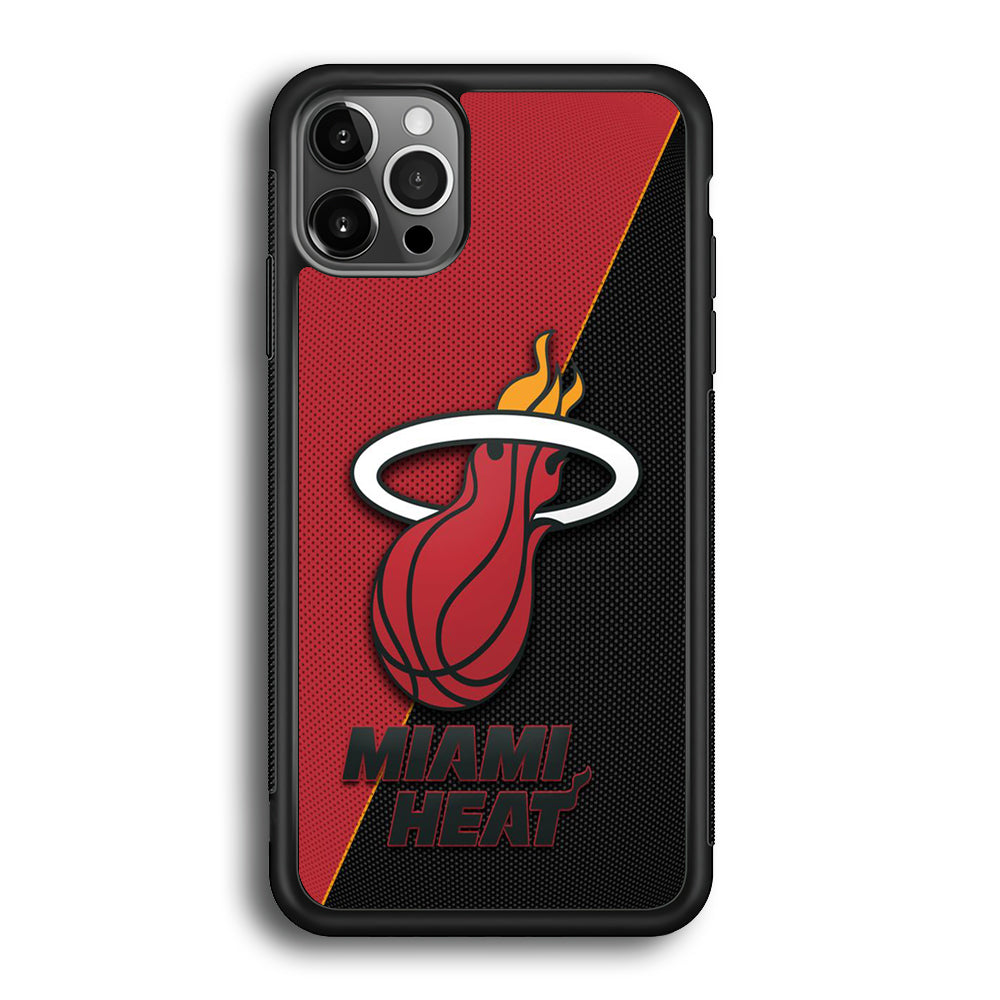 NBA Miami Heat Basketball 002 iPhone 12 Pro Max Case-Phone Case-Rubber Black (2D Case)-Altracase