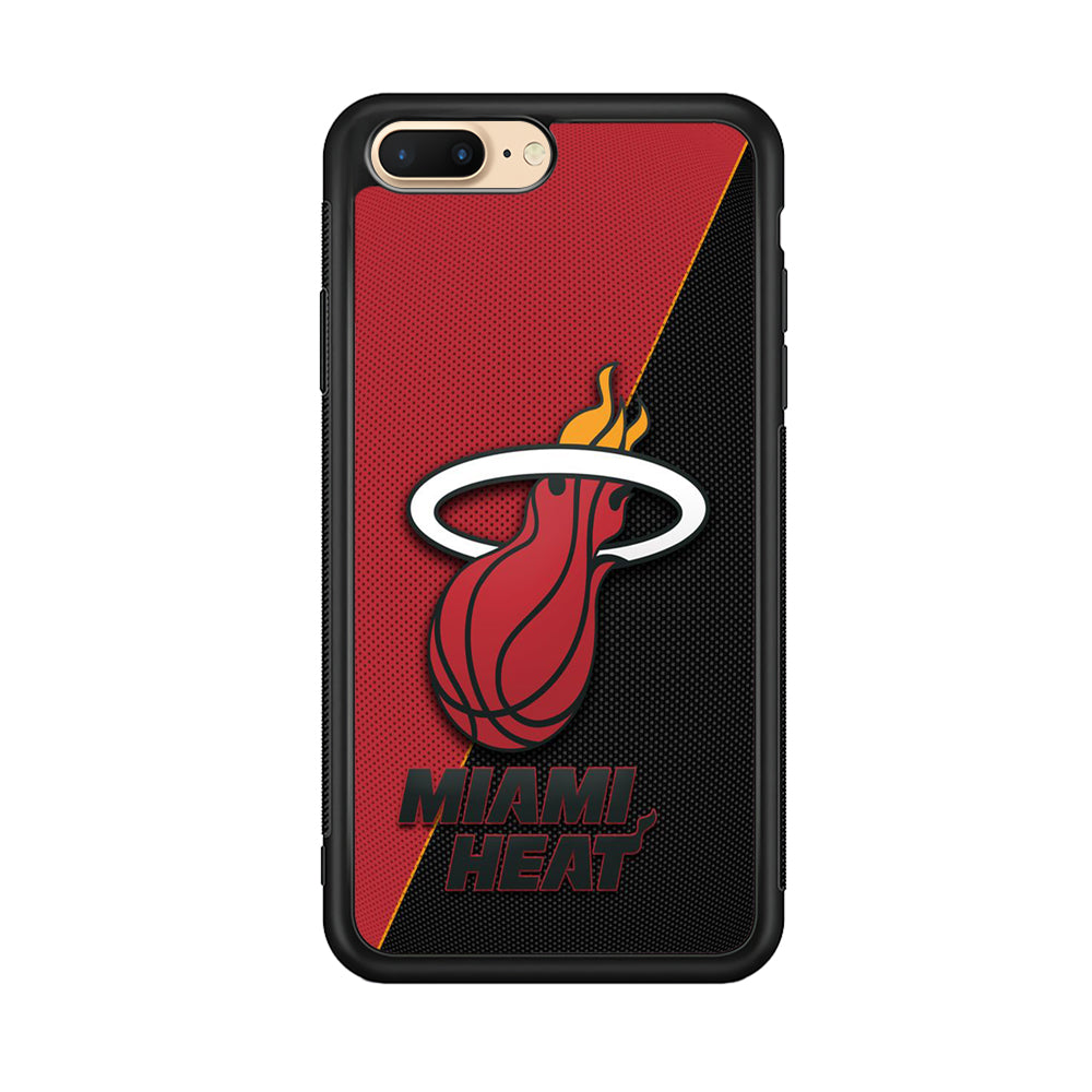 NBA Miami Heat Basketball 002 iPhone 8 Plus Case-Phone Case-Rubber Black (2D Case)-Altracase
