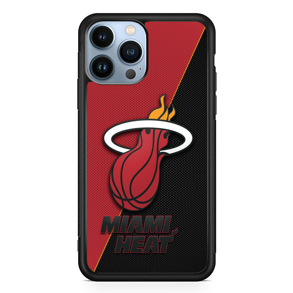 NBA Miami Heat Basketball 002 iPhone 13 Pro Case-Phone Case-Rubber Black (2D Case)-Altracase