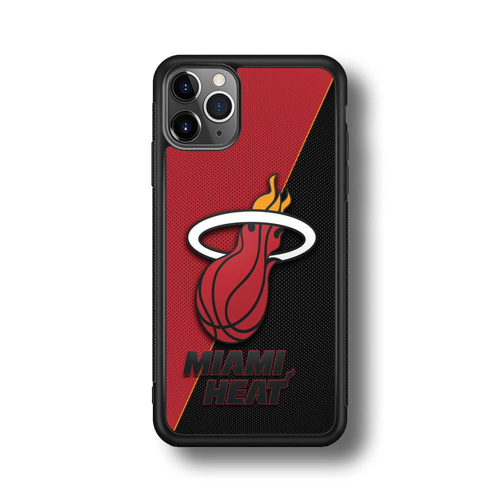 NBA Miami Heat Basketball 002 iPhone 11 Pro Max Case-Phone Case-Rubber Black (2D Case)-Altracase