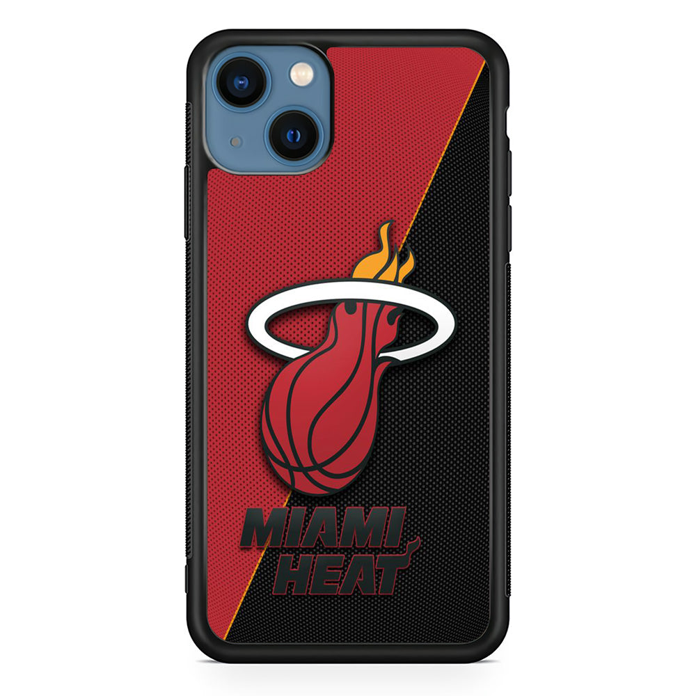 NBA Miami Heat Basketball 002 iPhone 13 Mini Case-Phone Case-Rubber Black (2D Case)-Altracase