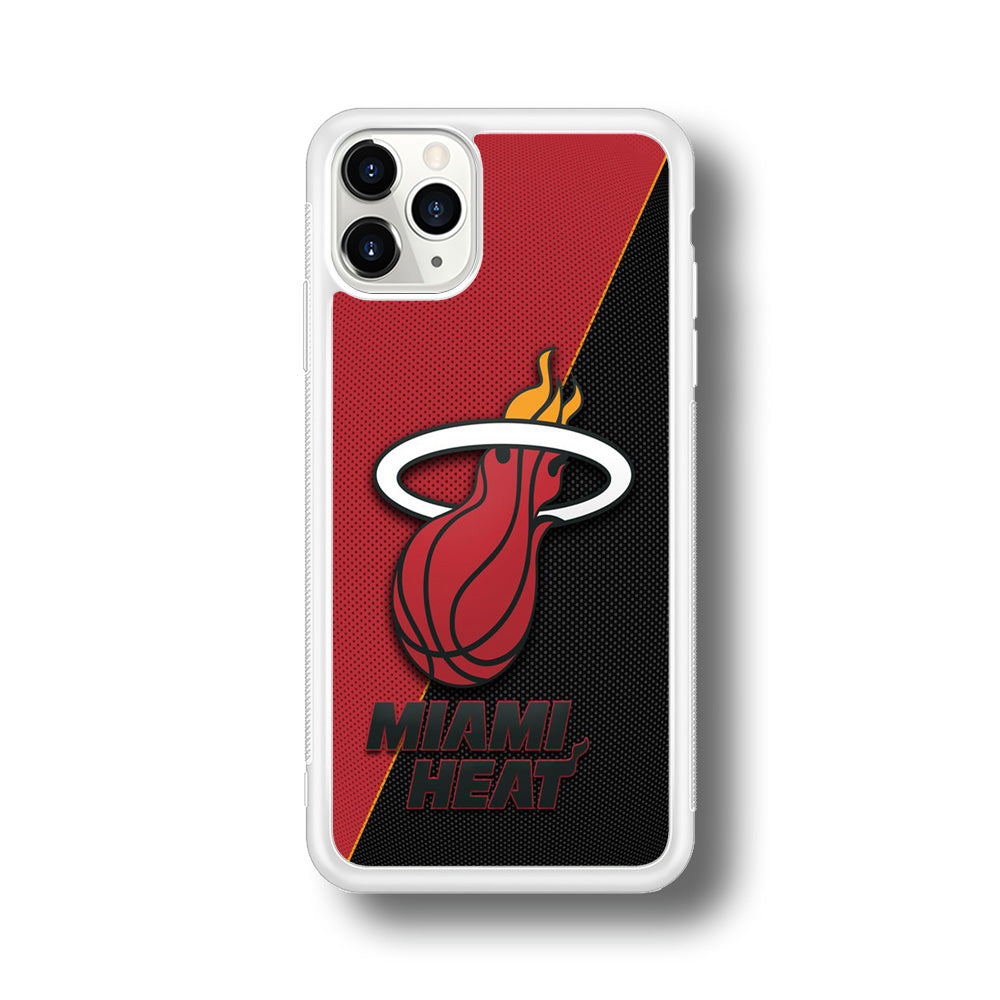 NBA Miami Heat Basketball 002 iPhone 11 Pro Max Case-Phone Case-Rubber White (2D Case)-Altracase