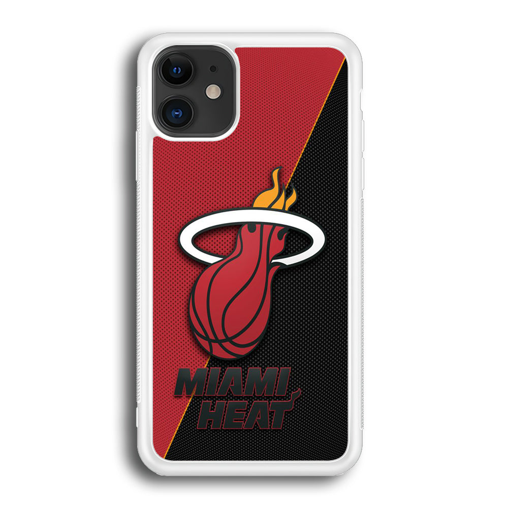 NBA Miami Heat Basketball 002 iPhone 12 Mini Case-Phone Case-Rubber White (2D Case)-Altracase
